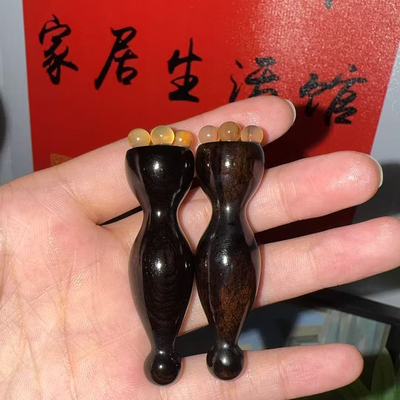 紫光檀高端羊角眼霜棒眼周按摩头皮经络按摩真檀木眼周点穴放松