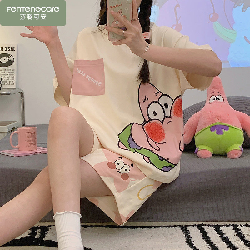 2025新款睡衣女款夏季纯棉短袖可爱学生夏天夏款家居服网红风套装