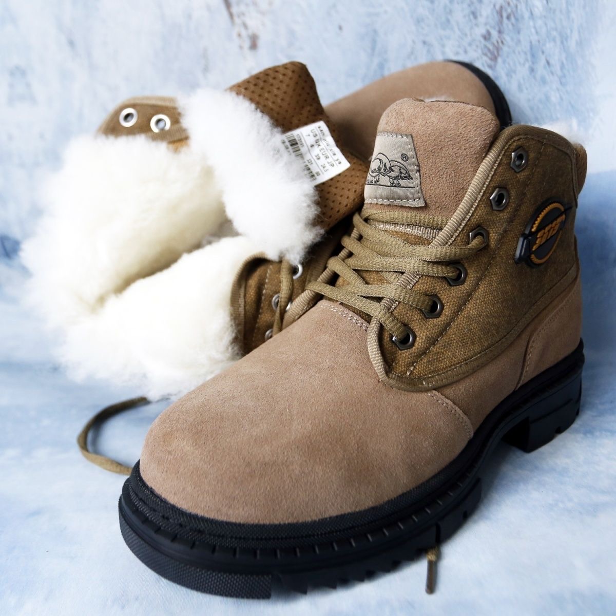 冬季皮毛一体雪地靴户外特厚羊毛东北劳保防滑保暖大头防寒棉鞋40