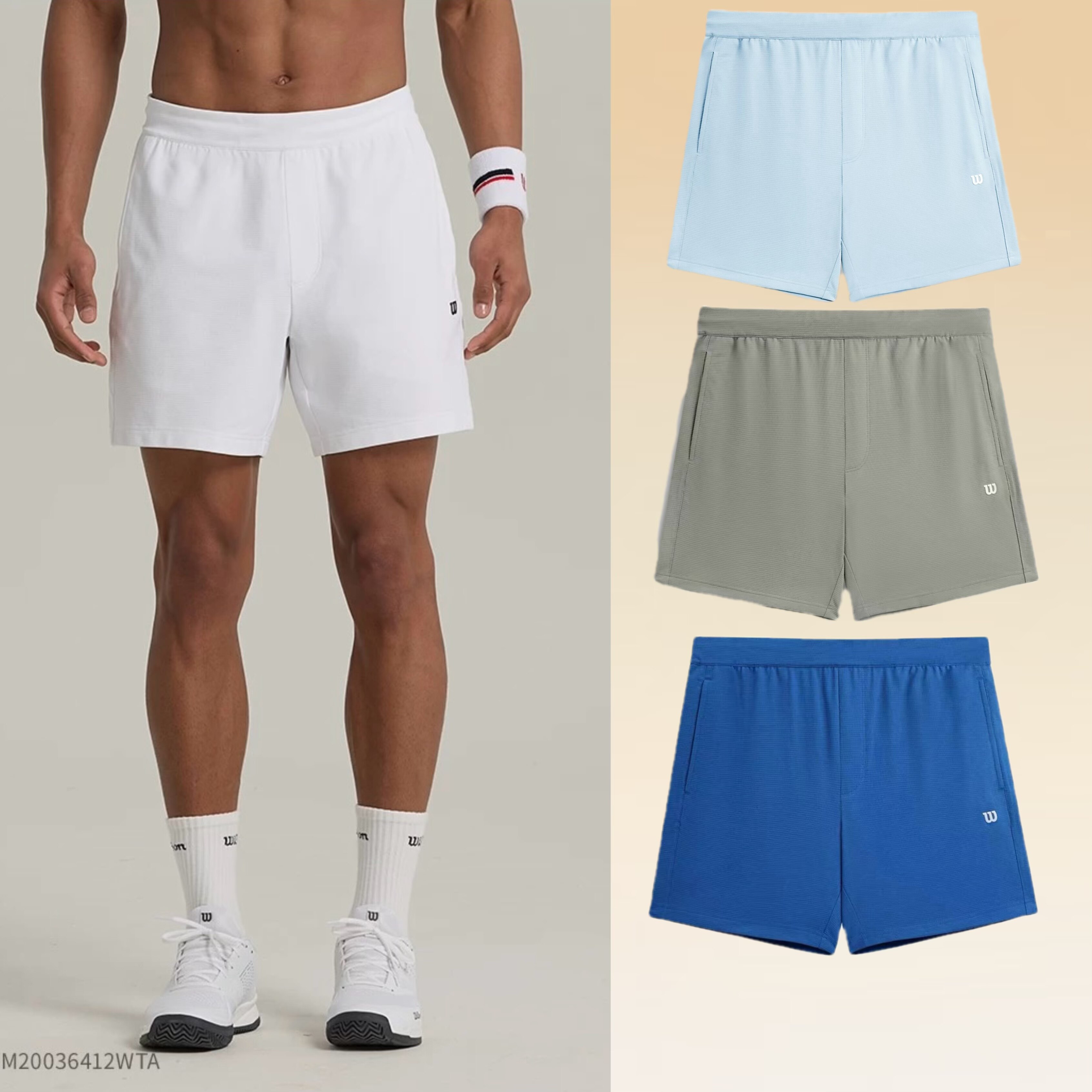 Wilson威尔胜 夏男士DAILY网球运动透气轻薄吸汗速干短裤健身短裤