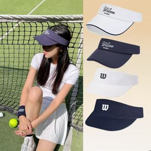 Wilson威尔胜男女通用网球遮阳弹力透气可调网眼运动经典空顶帽子
