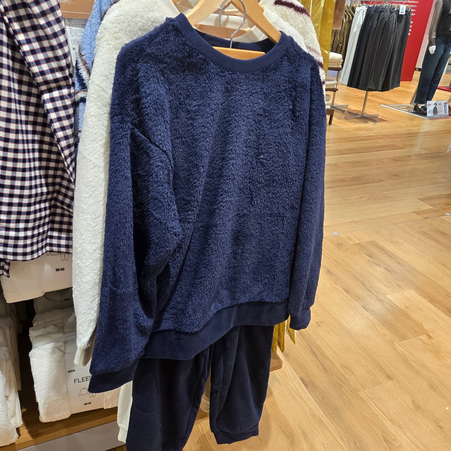 日本优衣库正品 本土代购女款Fleece保暖睡衣家居套装 489213