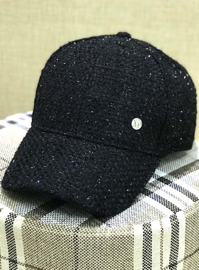 清仓不tui换粗花呢亮线字母棒球帽女春秋韩版潮时尚百搭鸭舌帽