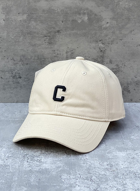 时尚棉质薄款C字母刺绣软顶棒球帽男女春夏休闲百搭逛街鸭舌帽子