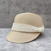 清仓网纱珍珠扣草编马术帽女夏季 草帽沙滩帽子太阳帽防晒遮阳帽