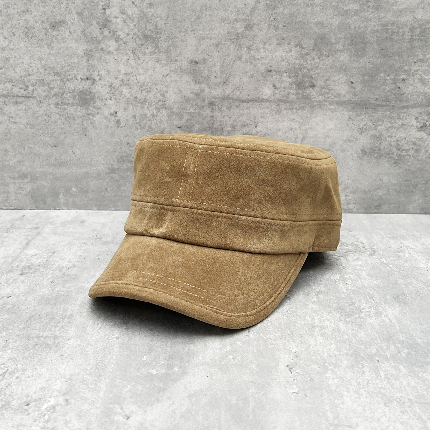 古早味韩女感麂皮绒平顶帽显高顶