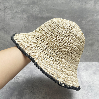 博主同款草帽镂空大檐渔夫帽