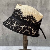 全新不tui换清仓草帽盆帽渔夫帽空顶帽出游百搭时尚 平顶帽毛呢帽