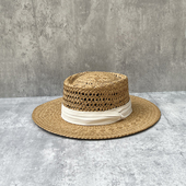 复古镂空小礼帽宽帽檐草帽女夏季 出游海边度假防晒遮阳帽沙滩帽子