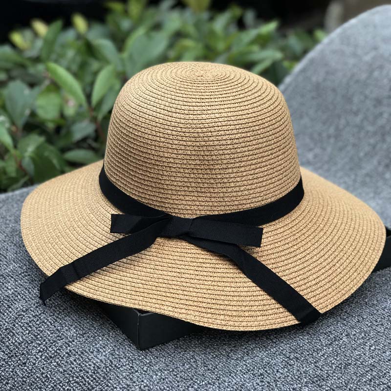 雅致精细编织宽檐度假有大号草帽