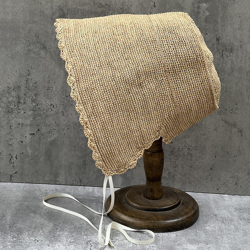 优雅花边拉菲草公主萝莉帽可折叠草帽女夏天海边度假大沿防晒帽子