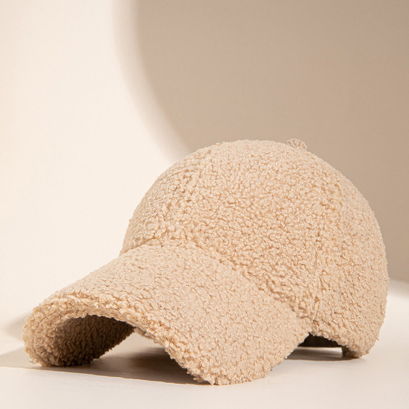 时尚韩版潮百搭男女士秋冬棒球帽加厚保暖鸭舌帽女潮羊羔毛绒帽子