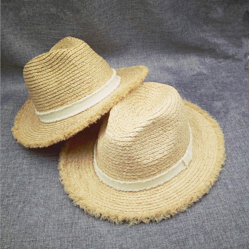 毛边拉菲草巴拿马草帽大小号有