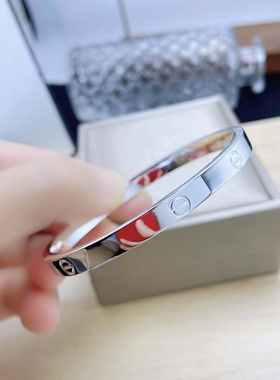 银手镯女9999纯银实心足银镯子简约百搭手环送女友妈妈生日礼物