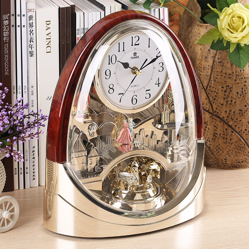 POWER OVERLORD 12 INCH TABLE CLOCK SILENT CRAFT MUSIC PENDULUM CLOCK LIVING ROOM DECORATIVE ART TABLE CLOCK QUARTZ CLOCK