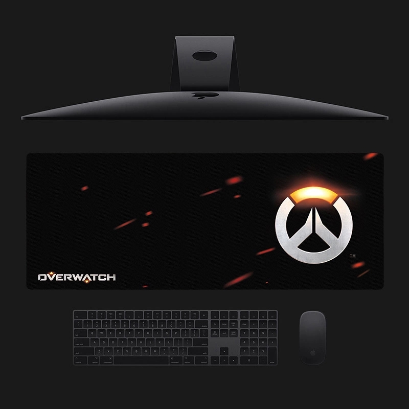 守望先锋大鼠标垫桌垫OW黑色LOGO加厚锁边电竞游戏网吧80cm