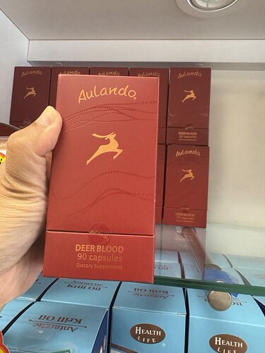 新西兰直邮Aulando天然鹿茸血胶囊deer blood增强免疫抗衰老90粒