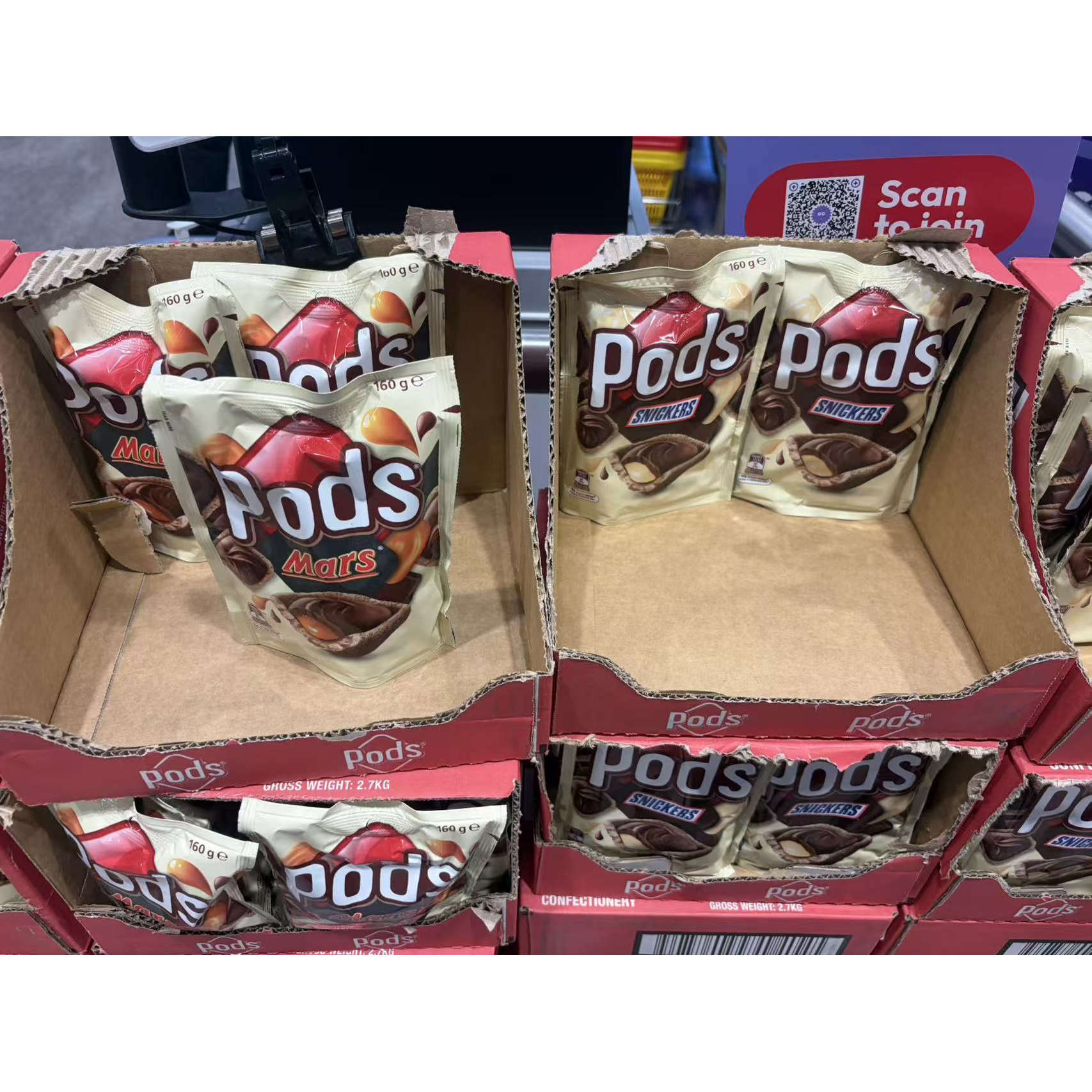 新西兰直邮pods 夹心巧克力零食160g 5件以上包邮