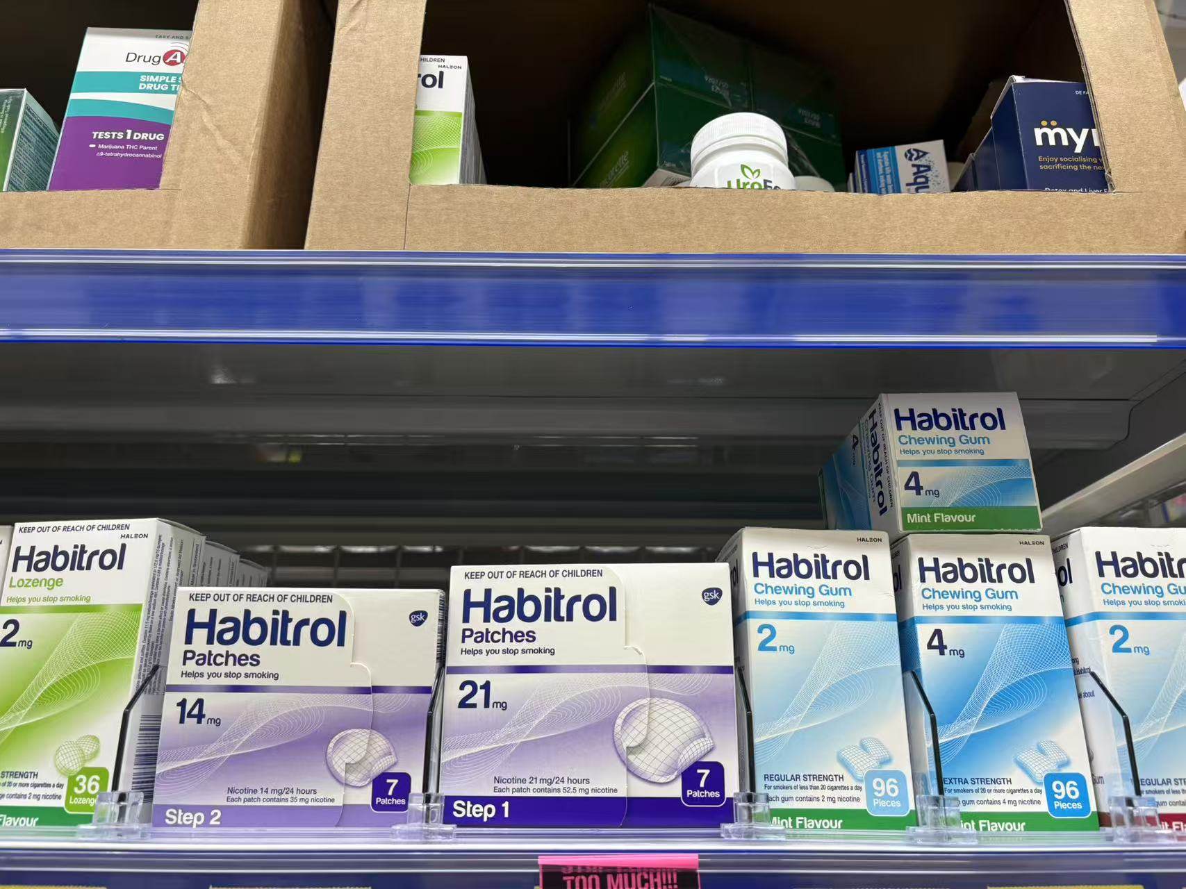 新西兰直邮Habitrol尼古丁戒烟口香糖4mg 2MG水果薄荷204粒