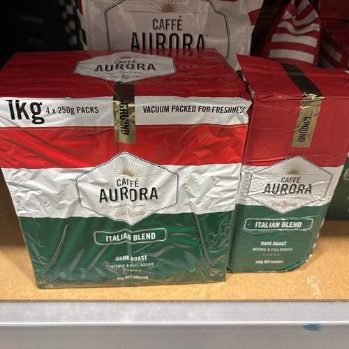 新西兰代购直邮 Caffe Aurora 意大利咖啡粉咖啡豆1kg 3件包邮
