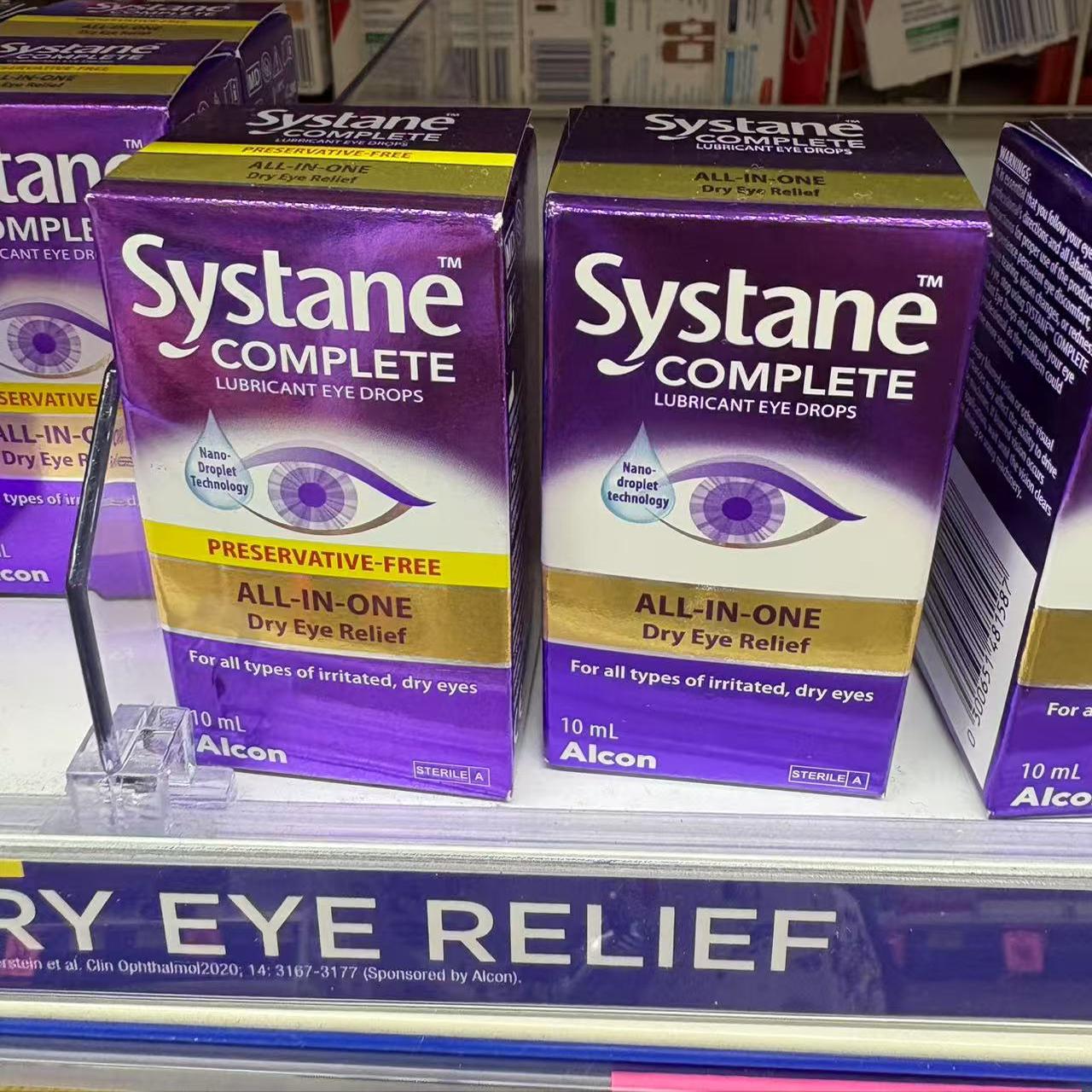 新西兰代购思然Systane Complete眼药水紫色纳米渗透干眼