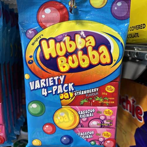 新西兰直邮Hubba Bubba超大泡泡糖经典水果味口香糖140g混合口味