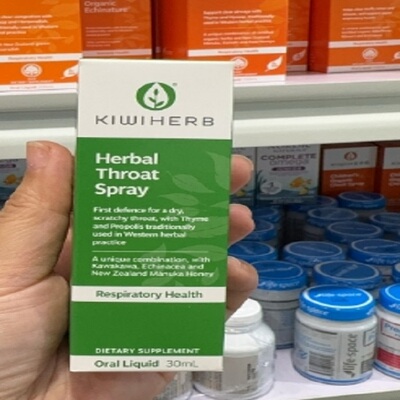 新西兰直邮kiwiherb Throat Spray 喉咙肿痛喉喷 30ml