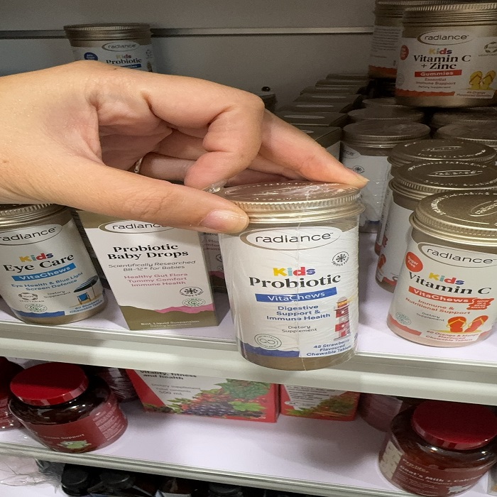 新西兰直邮Radiance儿童肠胃益生菌草莓味 45片