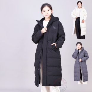 MLB羽绒服男女25冬季新款NY大标防水长款运动棉羽外套3ADJB1156