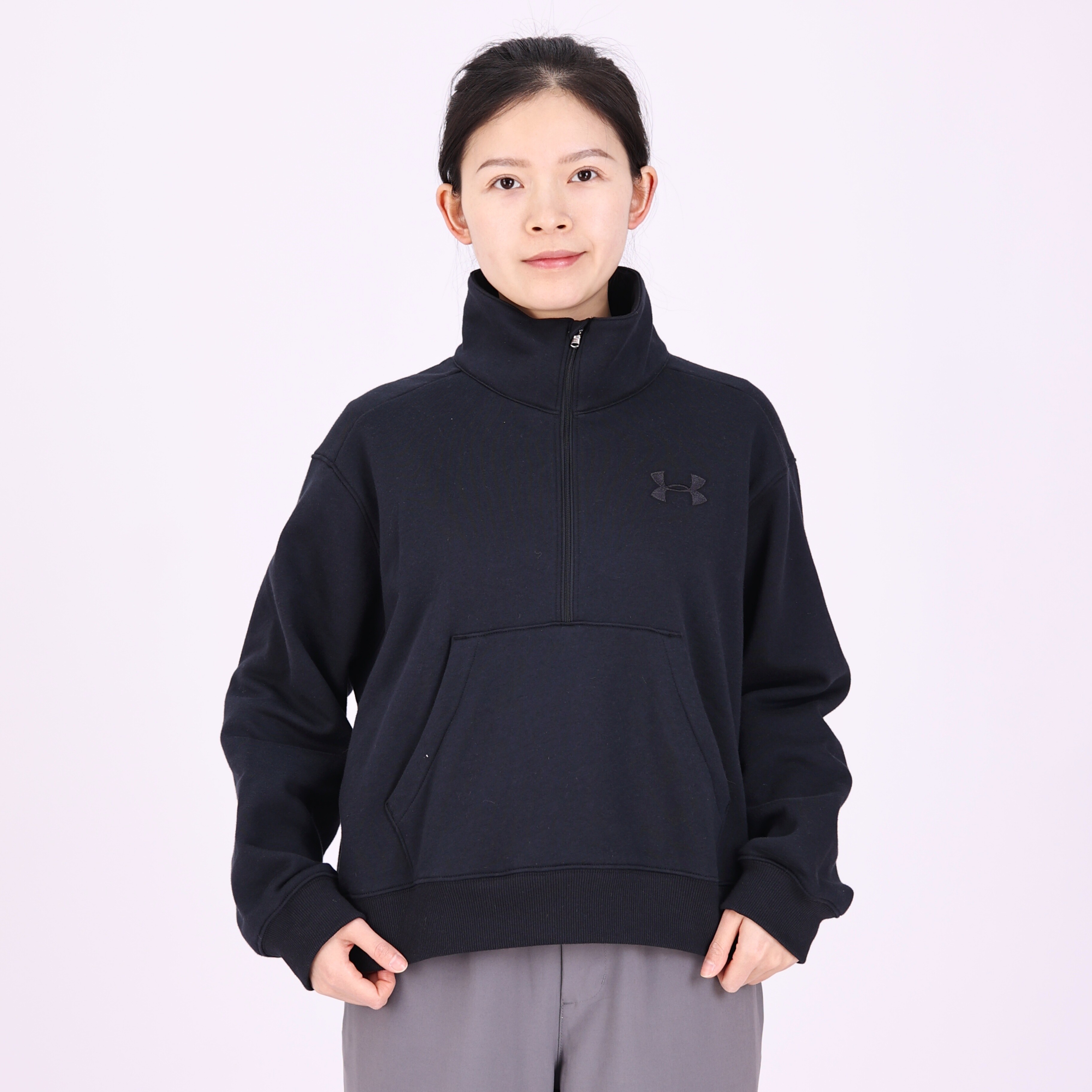 UA安德玛25秋冬新款Icon Vida女加绒保暖立领休闲运动卫衣6010108