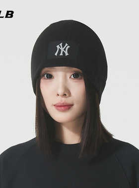 25秋季新款MLB毛线帽男女NY贴布保暖针织帽休闲运动冷帽3ABNL0556