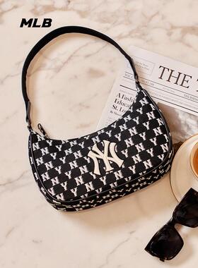 MLB男女情侣复古老花腋下包挎包NY老花单肩挎包手提包3ABQS014N