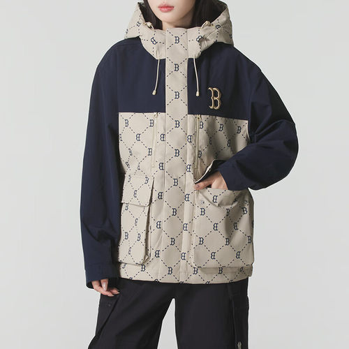 MLB男女装运动防风梭织连帽外套