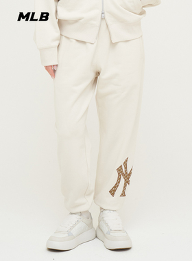 MLB休闲裤男女同款秋冬季户外NY大标印花纯棉束脚卫裤|3APTM0144