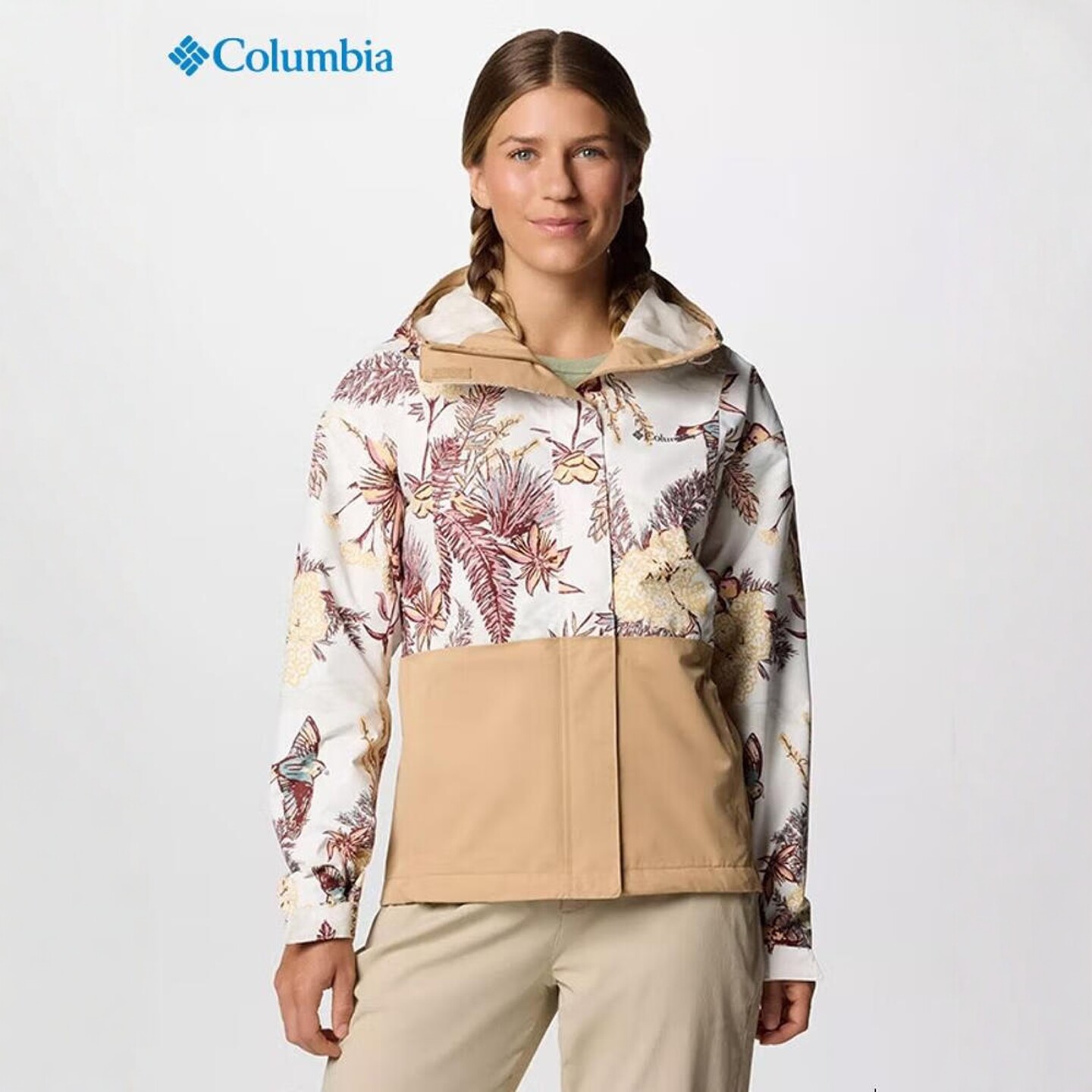 Columbia哥伦比亚户外女款防水防风连帽休闲单层冲锋衣外套WR5192
