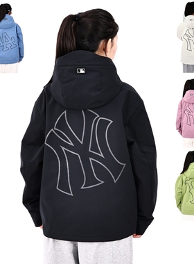 MLB夹克外套情侣26春季新款NY背标防风防水连帽冲锋衣3AWJB0361