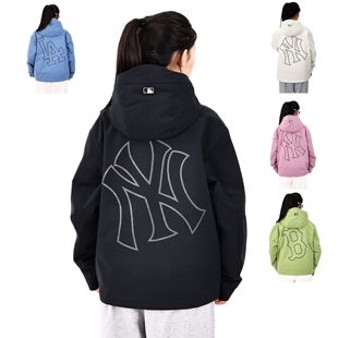 MLB夹克外套情侣26春季新款NY背标防风防水连帽冲锋衣3AWJB0361