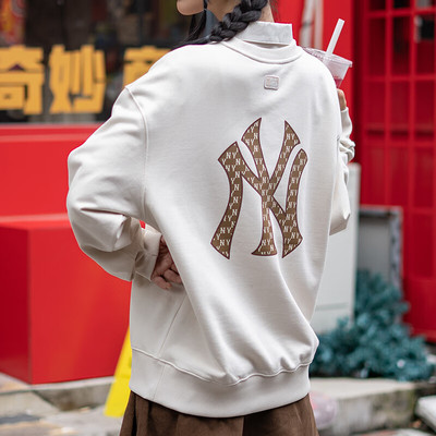 【正品】MLB卫衣男女款NY套头衫