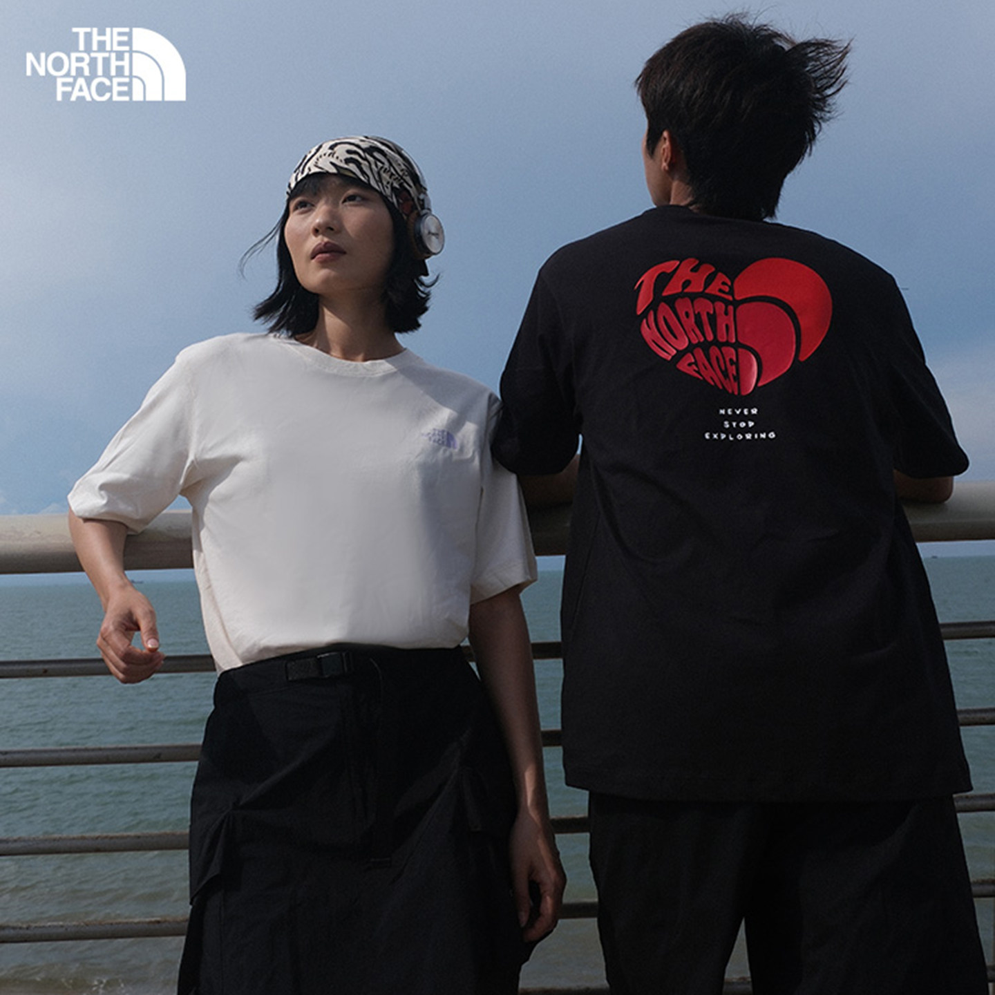 TheNorthFace北面短袖男女同款秋冬季运动户外纯棉舒爱心T恤8D7U