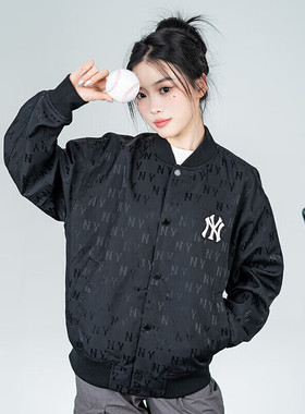 MLB外套男女同款复古老花运动服潮流休闲舒适棒球服夹克3AJPM0541