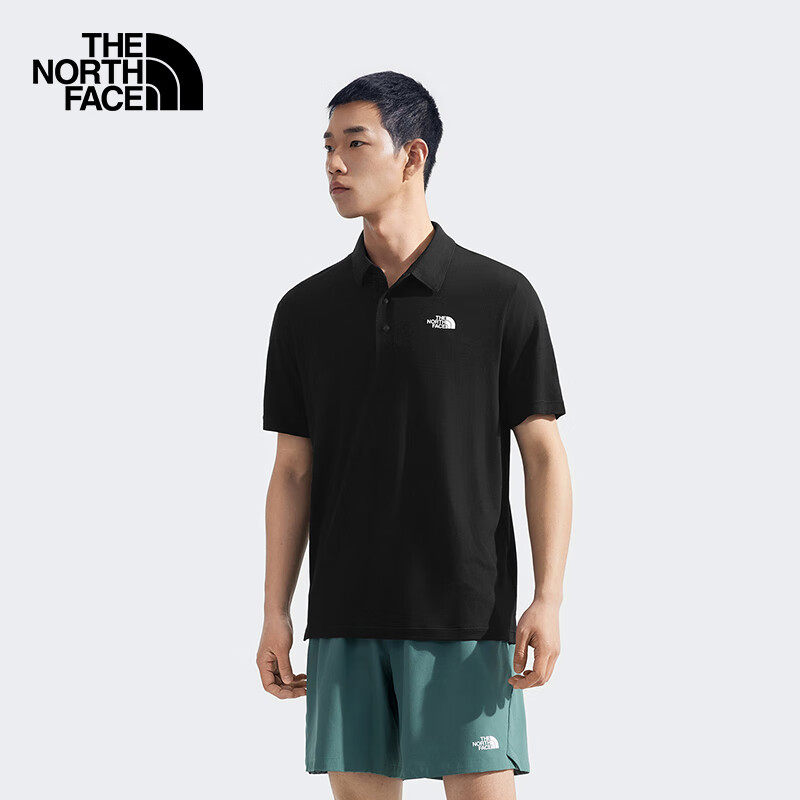 TheNorthFace北面Polo衫男户外透气Misty美利奴羊毛休闲短袖8BYK