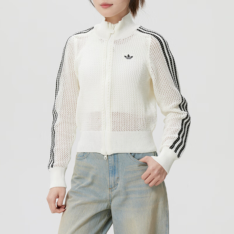 adidas阿迪达斯三叶草女装26春季新款运动服潮流时尚针织 KC6496