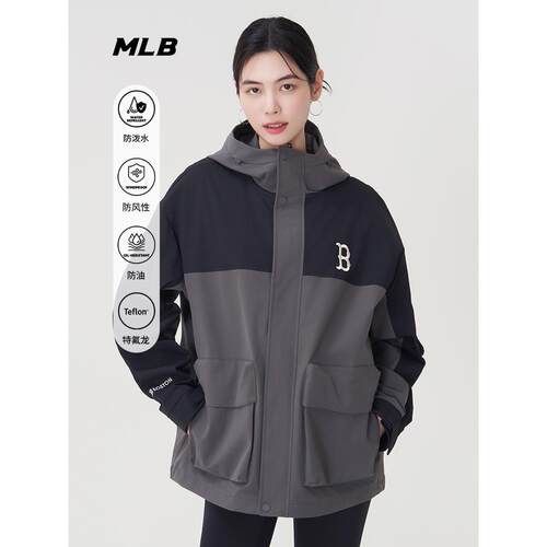 正品MLB情侣防风拒水夹克外套