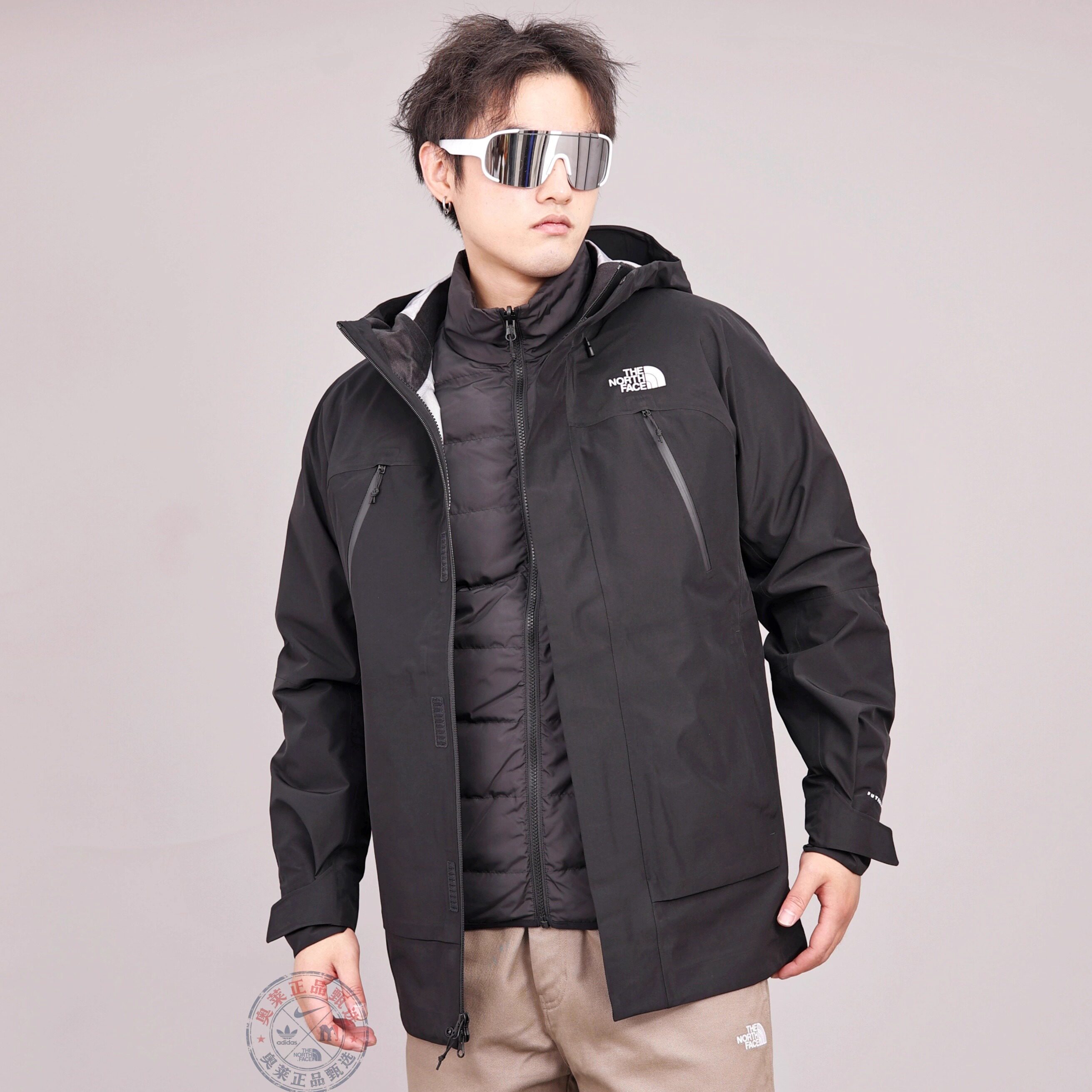 TheNorthFace北面三合一冲锋衣男25秋冬新款鹅绒内胆防水外套89ZM