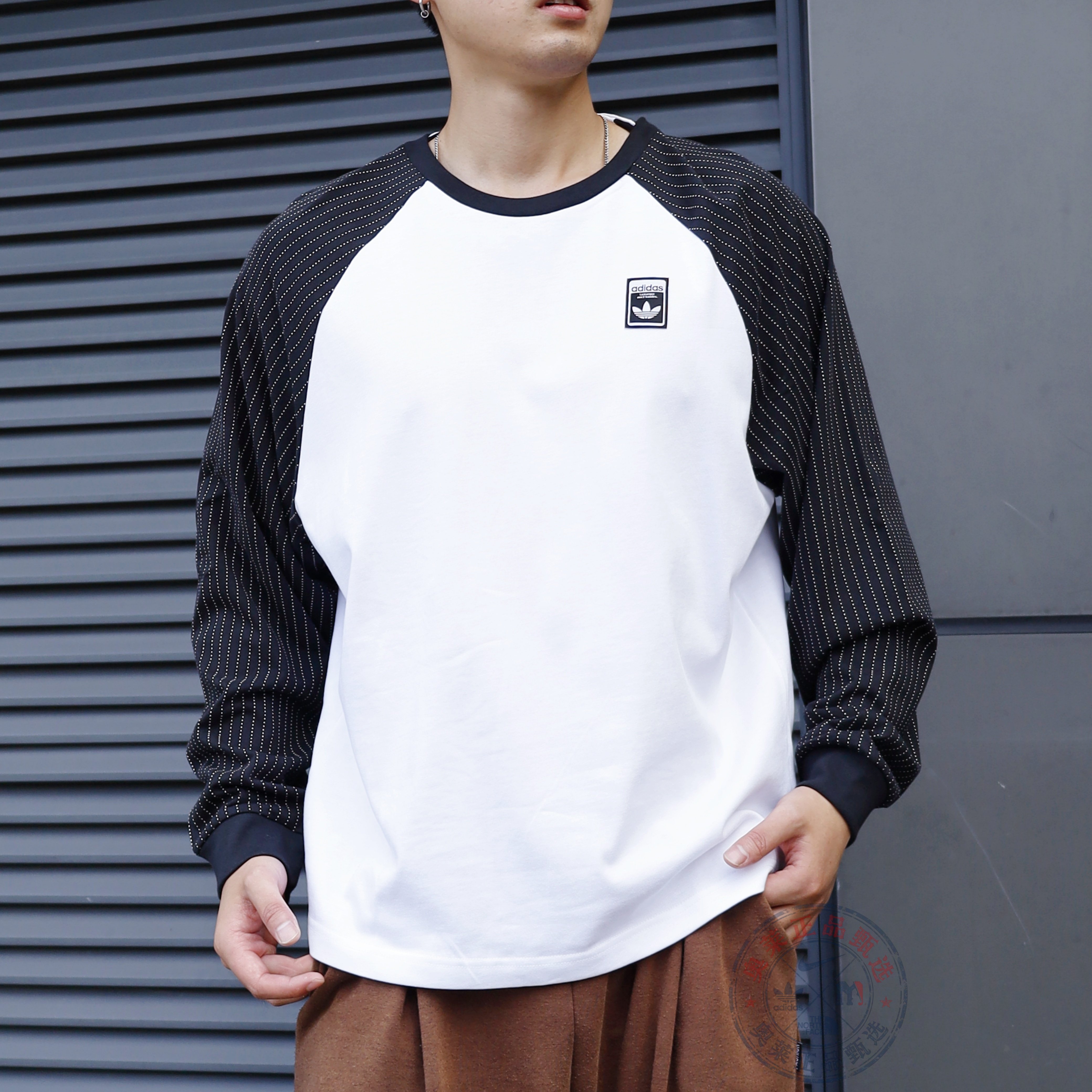 阿迪达斯男子运动打底舒适长袖