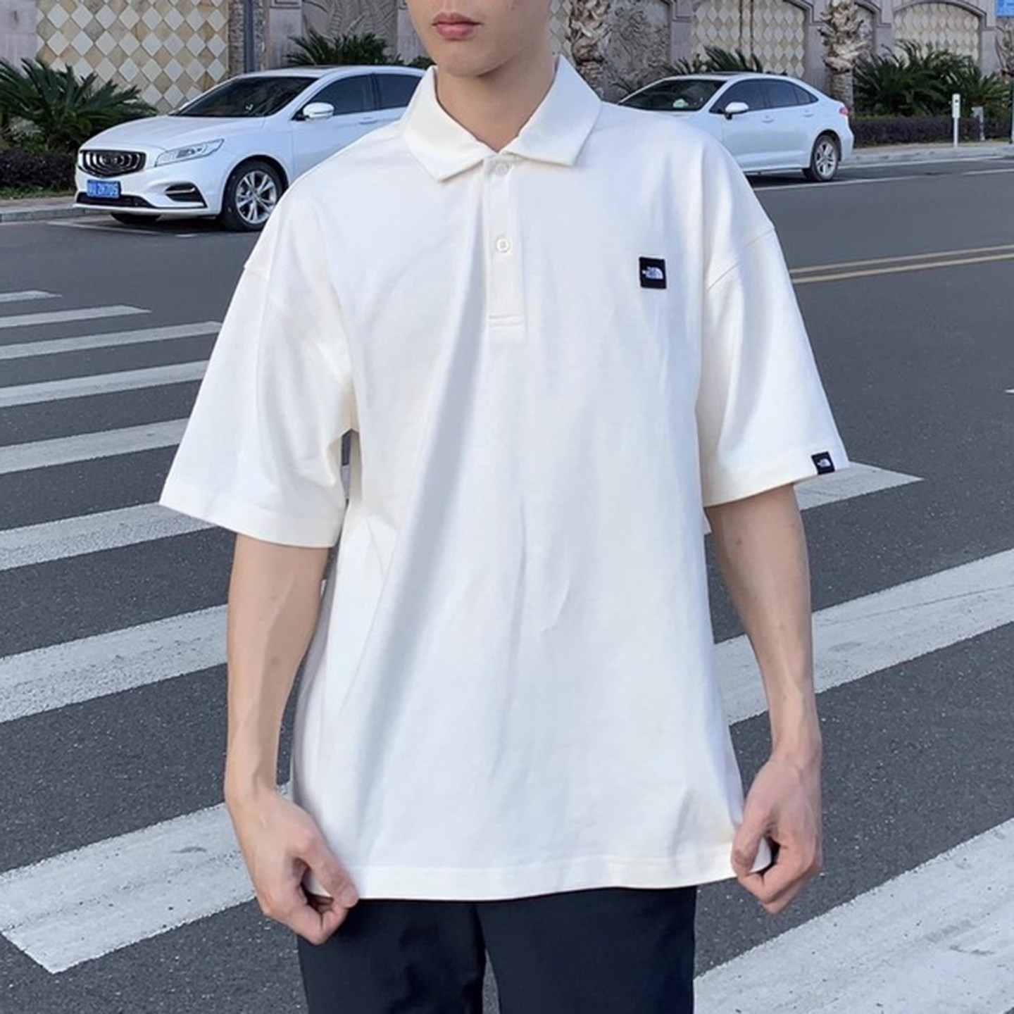 TheNorthFace北面短袖男户外UE系列POLO舒适纯棉透气T恤衬衫|8BU1