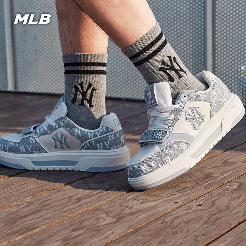 MLB男女NY条纹中筒运动袜
