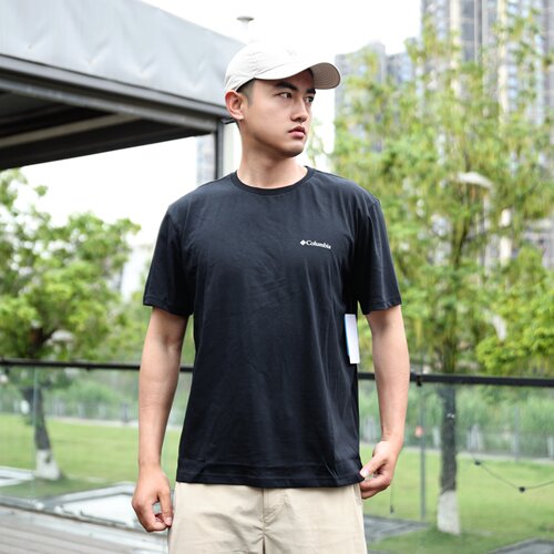 哥伦比亚男子透气圆领纯棉T恤