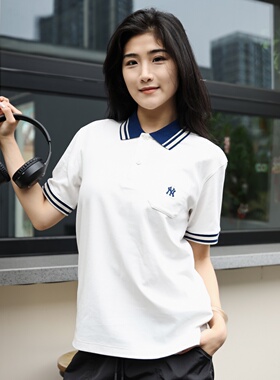 MLB短袖男女同款26春夏新款运动NY复古学院风POLO衫T恤|3APQV0763