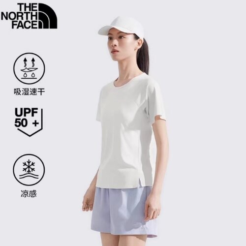 北面女户外休闲防晒速干圆领T恤